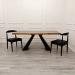 Load image into Gallery viewer, Plush-DT-20 1.8 Dining Table Solid wood top with Matt Black Metal Legs
