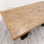 Load image into Gallery viewer, Plush-DT-20 1.8 Dining Table Solid wood top with Matt Black Metal Legs
