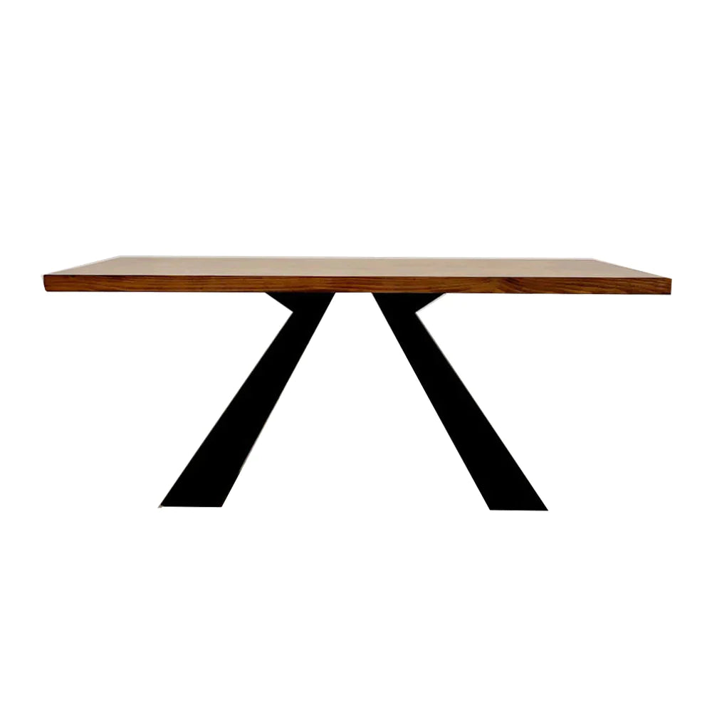 Plush-DT-20 1.8 Dining Table Solid wood top with Matt Black Metal Legs