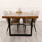 Load image into Gallery viewer, Plush-DT-19 1.8 Dining Table Solid Dark Pine wood with Matt Black Metal Legs
