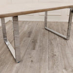 Load image into Gallery viewer, Plush-DT-19 1.8 Dining Table Solid Light Pine wood with Chrome Metal Legs
