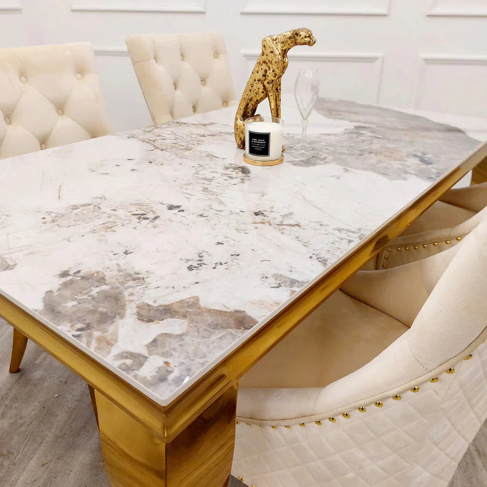 Plush-DT-02 Gold Dining Table 1.4m