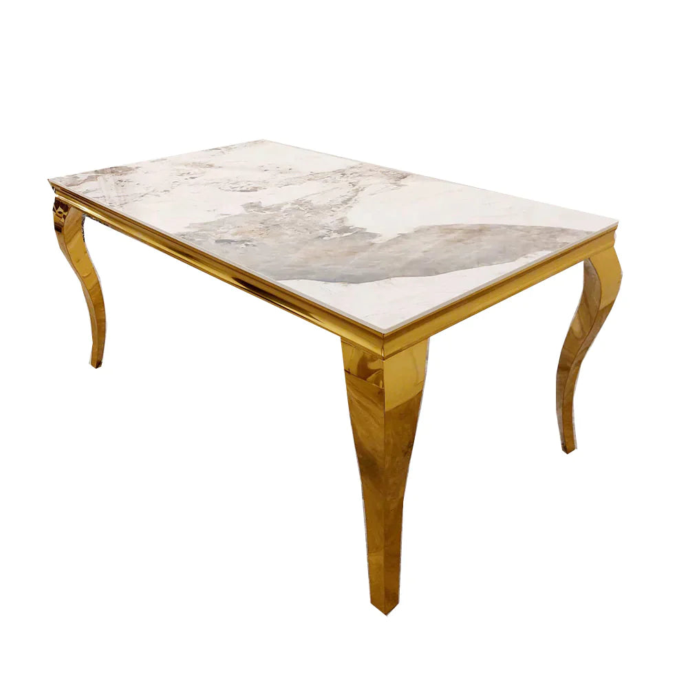 Plush-DT-02 Gold Dining Table 1.6m