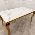 Load image into Gallery viewer, Plush-DT-02 Gold Dining Table Sintered Stone Top
