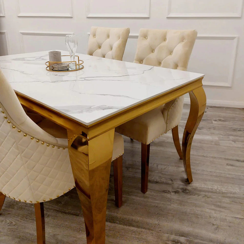 Plush-DT-02 Gold Dining Table 1.4m