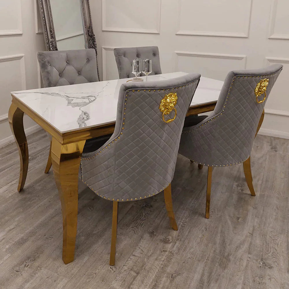 Plush-DT-02 Gold Dining Table 1.3m Round