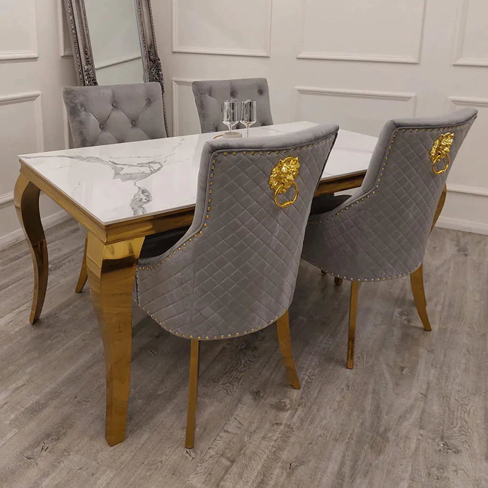 Plush-DT-02 Gold Dining Table 1.6m