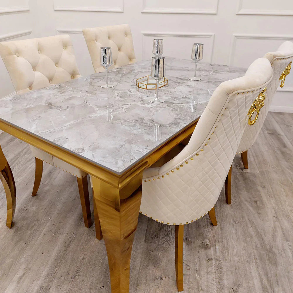 Plush-DT-02 Gold Dining Table 1m