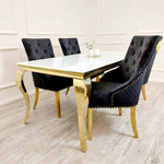 Load image into Gallery viewer, Plush-DT-02 Gold Dining Table 1.4m
