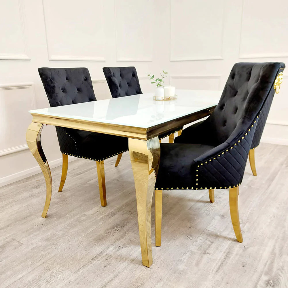 Plush-DT-02 Gold Dining Table 1.4m