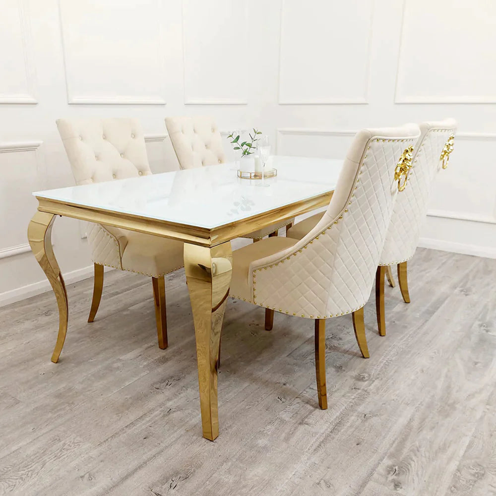 Plush-DT-02 Gold Dining Table 1.8m