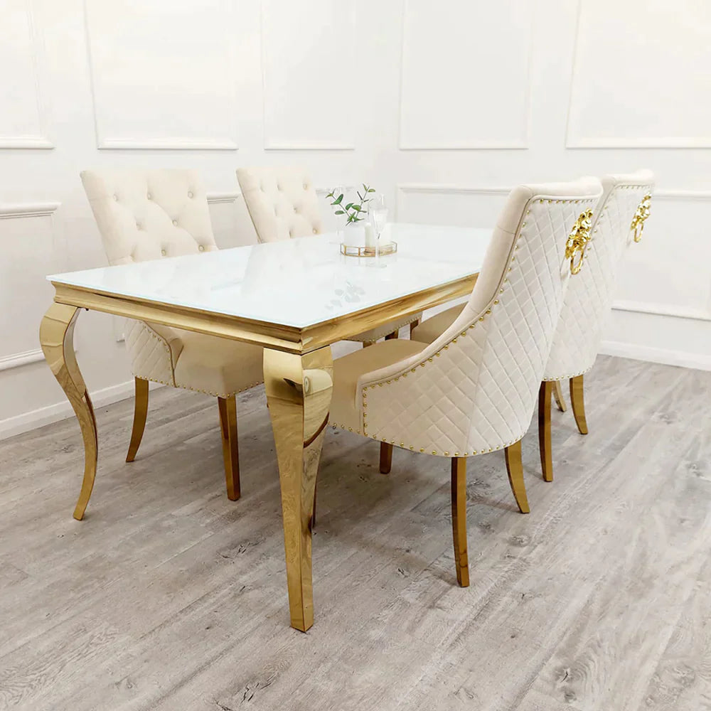 Plush-DT-02 Gold Dining Table 1.6m