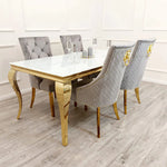 Load image into Gallery viewer, Plush-DT-02 Gold Dining Table 1.3m Round
