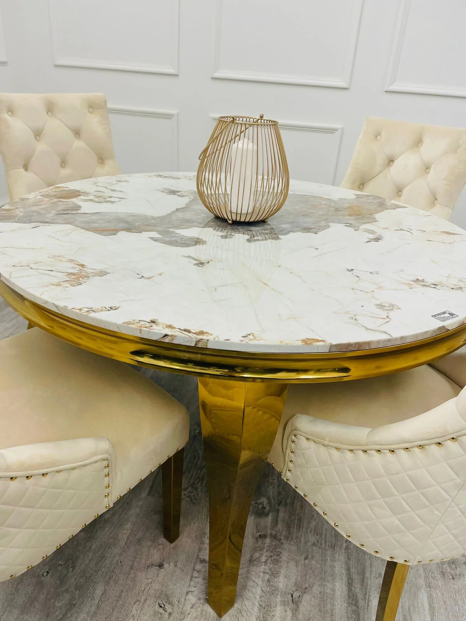 Plush-DT-02 Gold Dining Table 2m