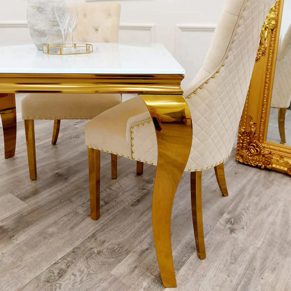 Plush-DT-02 Gold Dining Table 1.6m