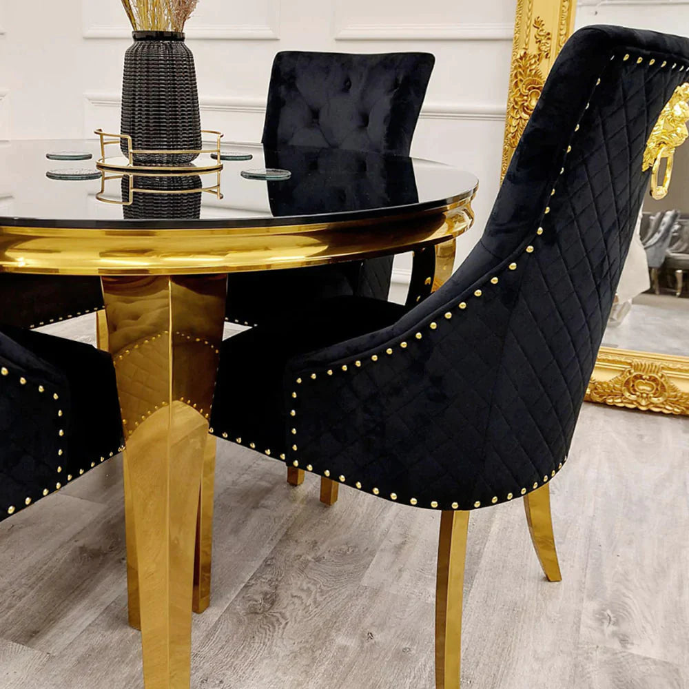 Plush-DT-02 Gold Dining Table 1.5m