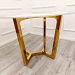 Load image into Gallery viewer, Plush-DT-03 Gold 1.2 Round Dining Table with Sintered Stone Top
