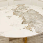 Load image into Gallery viewer, Plush-DT-03 Gold 1.2 Round Dining Table with Sintered Stone Top
