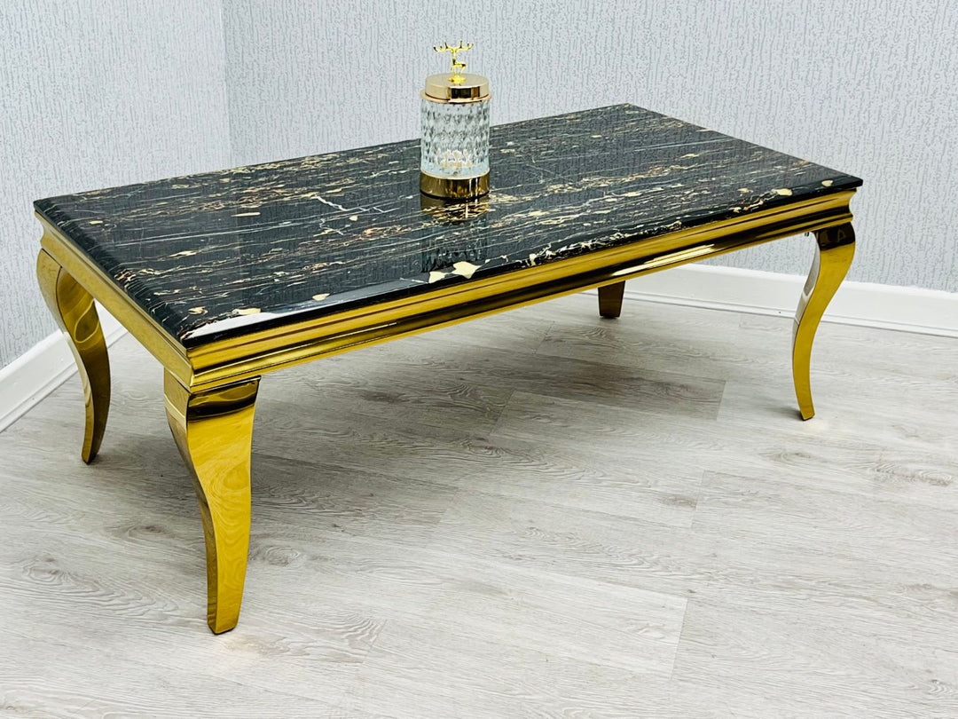 Plush-CT-13 Black & Gold Marble Coffee Table