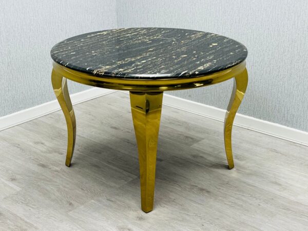 Plush-DT-13 2m Black & Gold Frame Marble Table