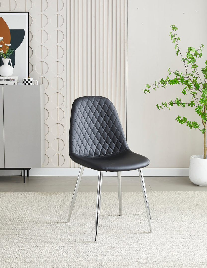 Plush-DC-22 Black PU Dining Chair