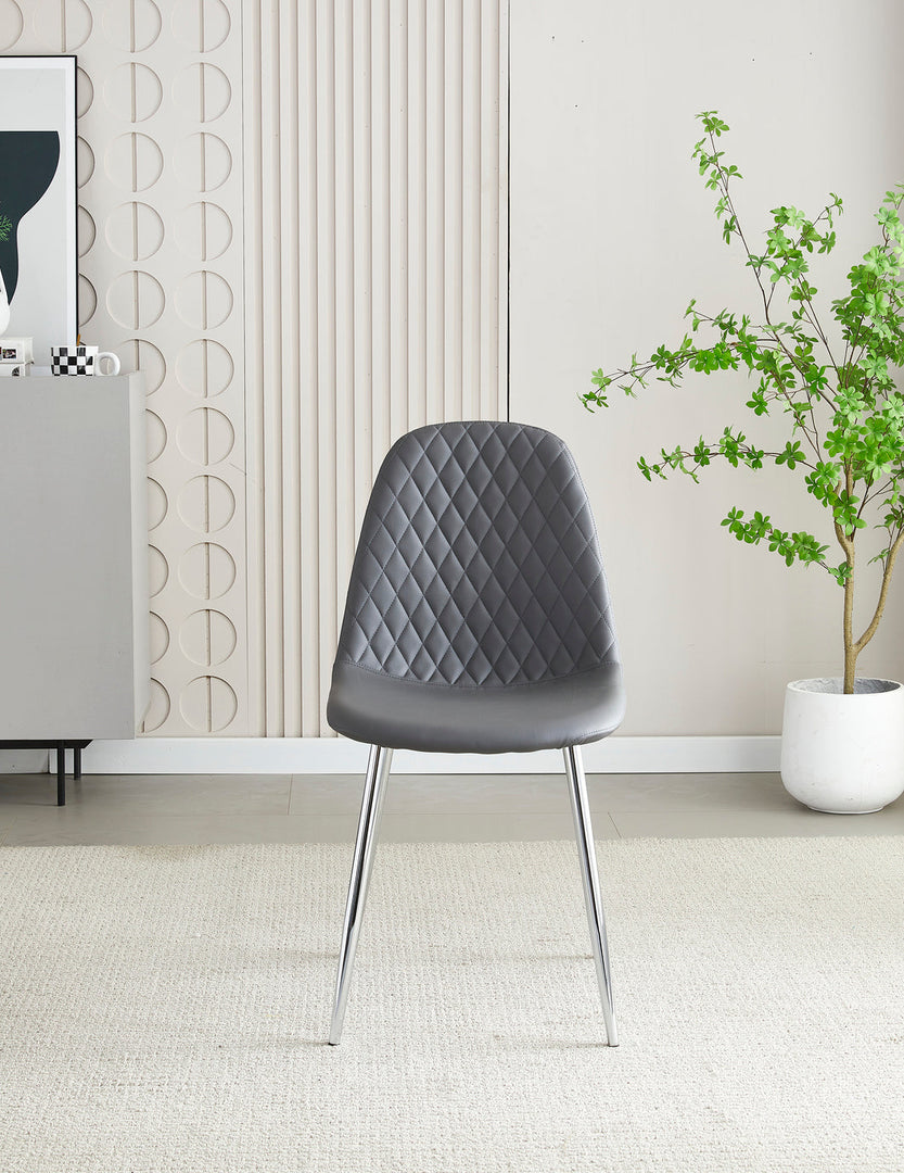 Plush-DC-22 Grey PU Dining Chair