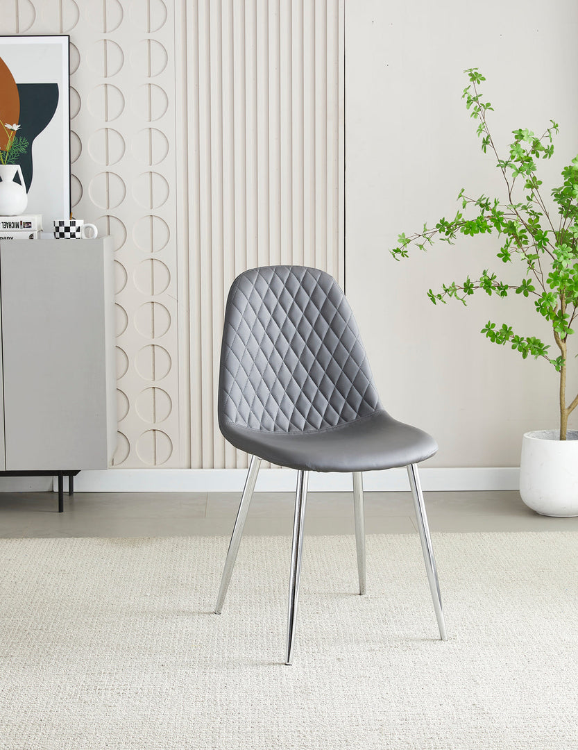 Plush-DC-22 Grey PU Dining Chair