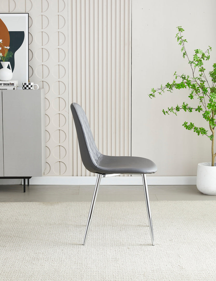 Plush-DC-22 Grey PU Dining Chair