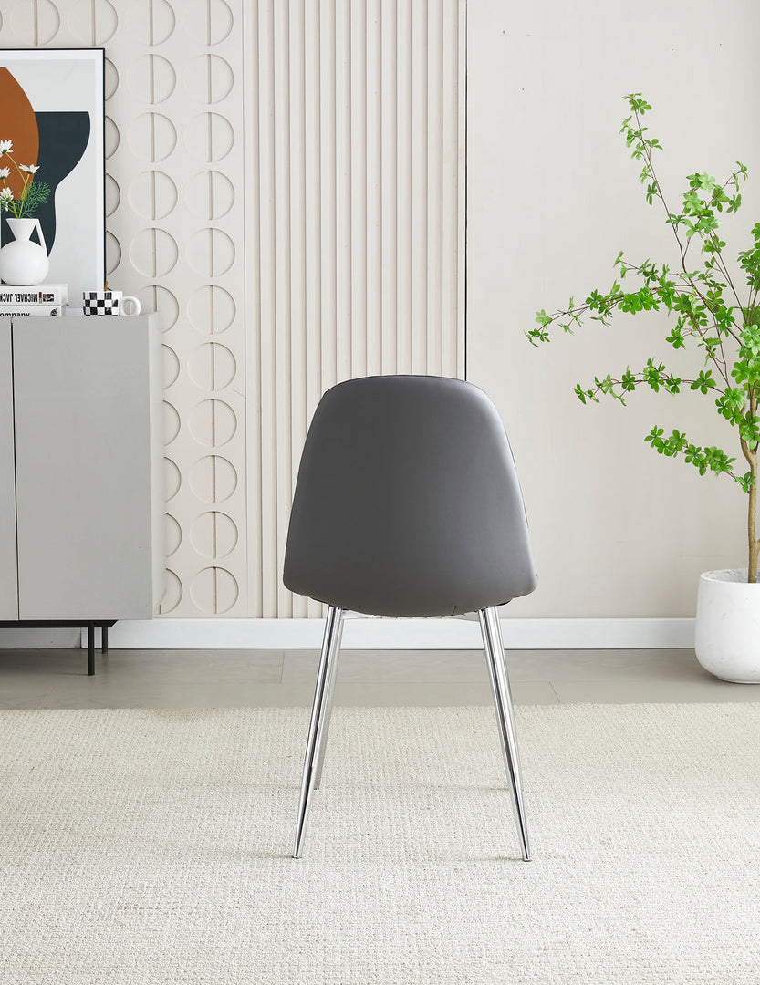 Plush-DC-22 Grey PU Dining Chair