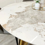 Plush-DT-17 Gold 1.3 Round Dining Table with Sintered Stone Top