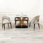 Load image into Gallery viewer, Plush-DT-01 Gold 1.8 Dining Table with Polar White Sintered Stone Top
