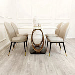 Load image into Gallery viewer, Plush-DT-01 Gold 1.8 Dining Table with Polar White Sintered Stone Top
