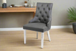 Load image into Gallery viewer, Plush-DC-26  Grey Chrome Leg Dining Chair
