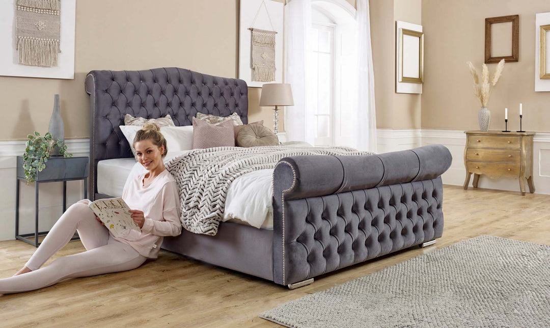 Colorado Sleigh upholstered Bed