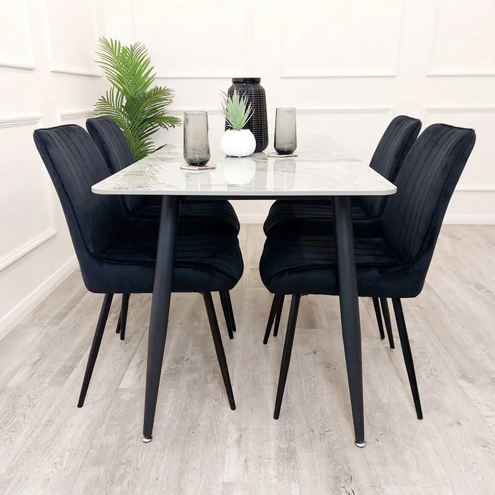 Plush-DT-16 1.4 Black Dining Table with Sintered Stone Top