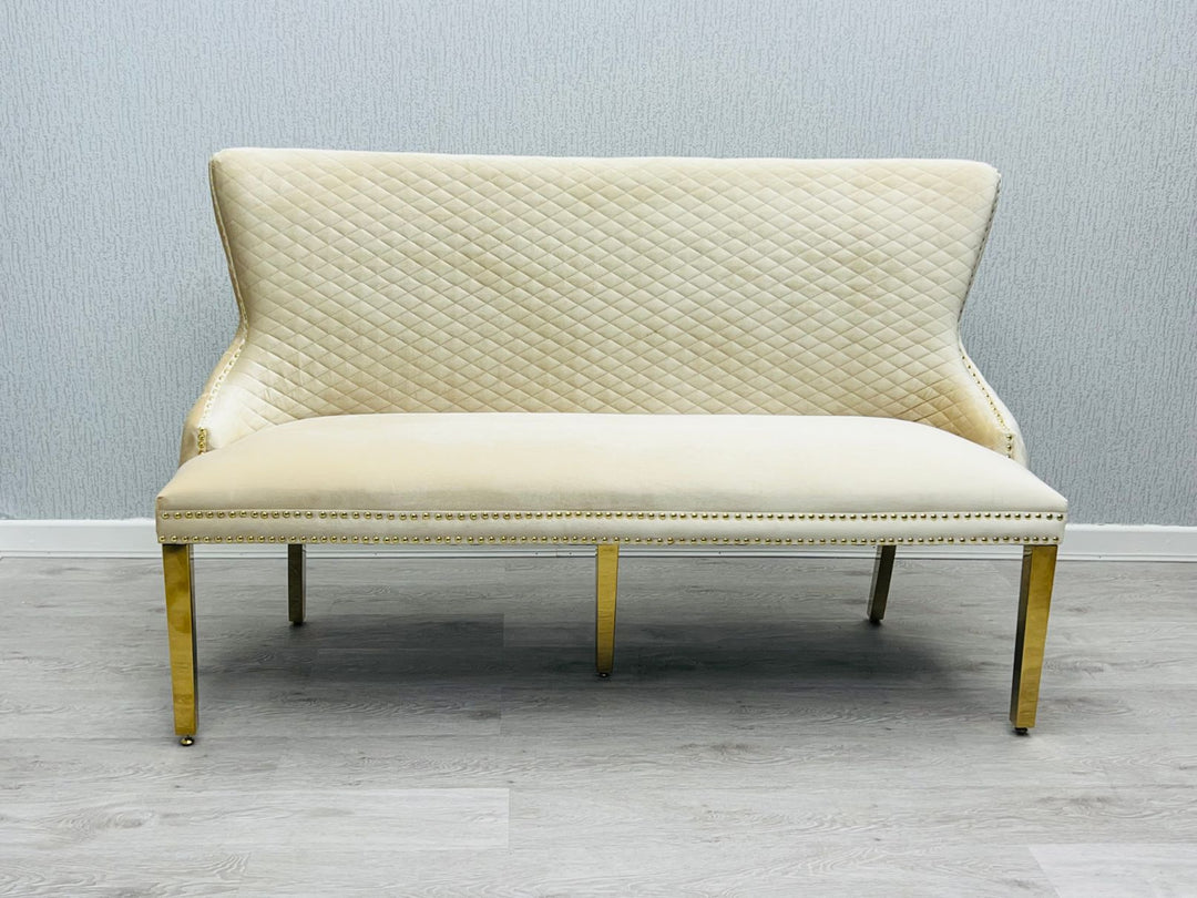 Plush-DB-20 Cream Gold Luxury Bench