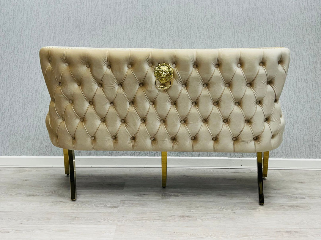 Plush-DB-20 Cream Gold Luxury Bench