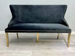 Load image into Gallery viewer, Plush-DB-19 Black Gold Luxury Bench
