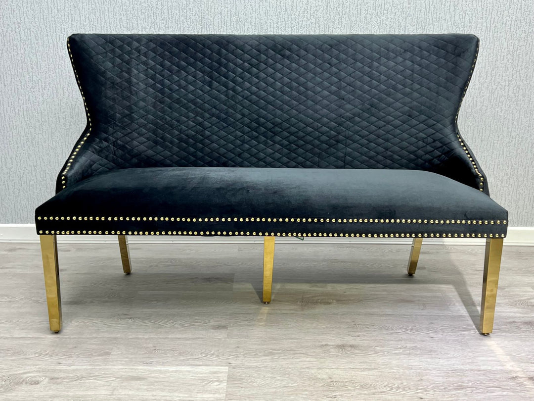 Plush-DB-19 Black Gold Luxury Bench