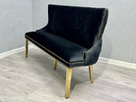 Load image into Gallery viewer, Plush-DB-19 Black Gold Luxury Bench
