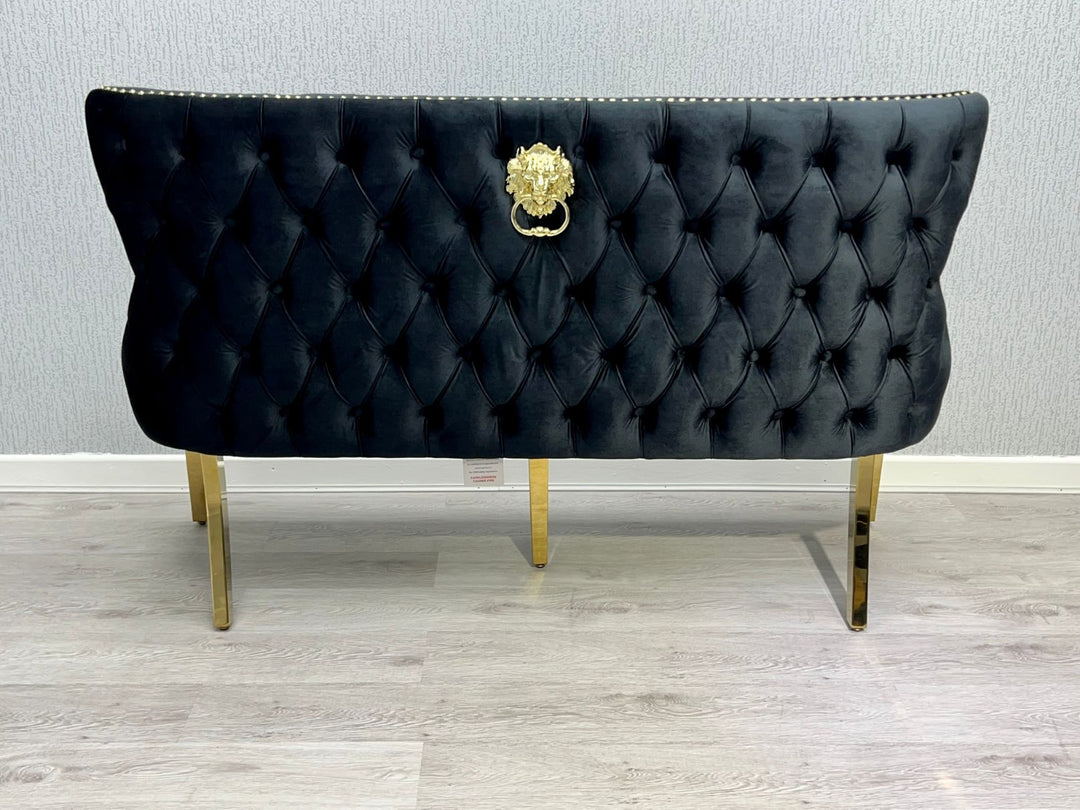 Plush-DB-19 Black Gold Luxury Bench