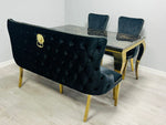 Load image into Gallery viewer, Plush-DB-19 Black Gold Luxury Bench
