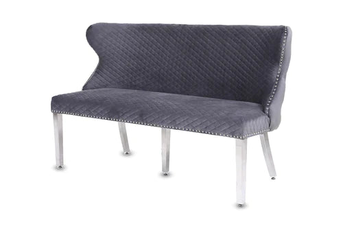 Plush-DB-27 Grey Velvet Bench