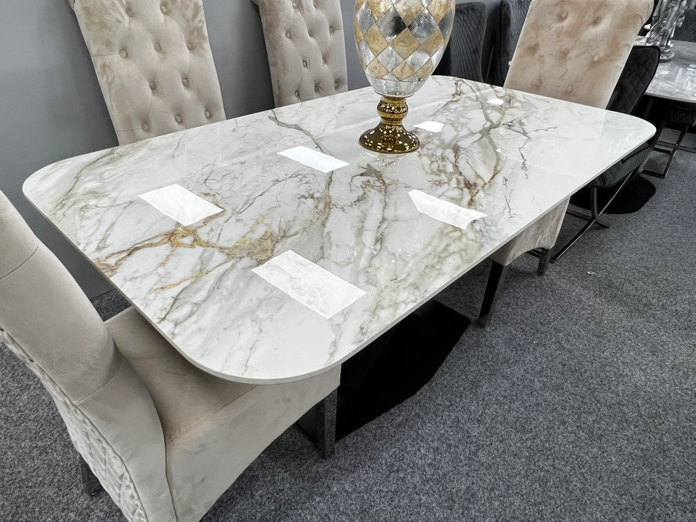 Plush-DT-21 Cream Ceramic Dining Table 160cm