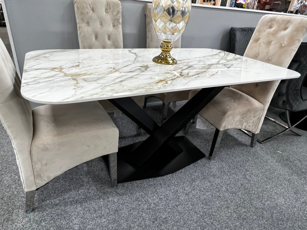 Plush-DT-21 Cream Ceramic Dining Table 160cm