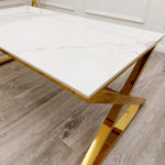 Load image into Gallery viewer, Plush-CT-36 Gold Coffee Table with Polar White Sintered Top
