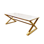 Load image into Gallery viewer, Plush-CT-36 Gold Coffee Table with Polar White Sintered Top
