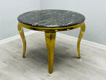 Load image into Gallery viewer, Plush-DT-13 2m Black &amp; Gold Frame Marble Table
