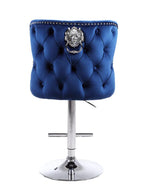 Load image into Gallery viewer, Plush-BS-27 Navy Velvet Bar Stool
