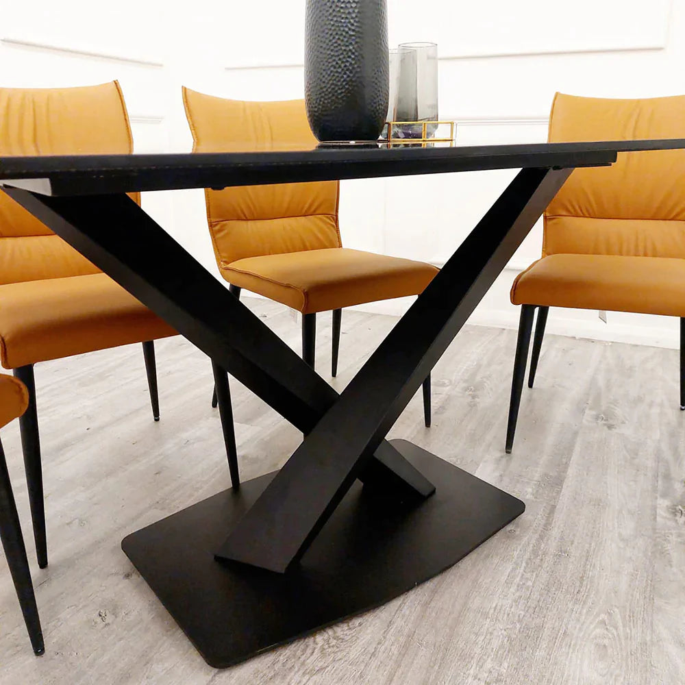 Plush-DT-15  1.6 Black Dining Table with Black Sintered Stone